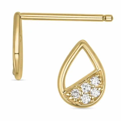 Tropfen Diamant Ohrstecker in 14 Karat Gold mit Diamant