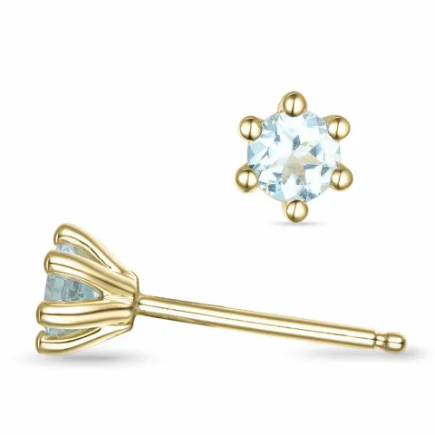 2 x 0,22 ct Aquamarin Solitärohrstecker in 14 Karat Gold mit Aquamarin