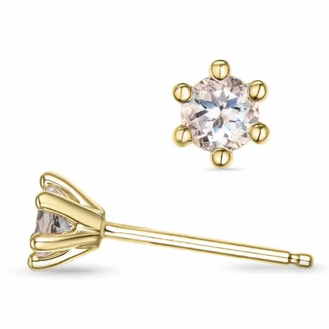 2 x 0,19 ct morganit Solitärohrstecker in 14 Karat Gold mit morganit