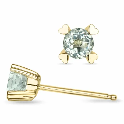 2 x 0,25 ct grünen Amethyst Solitärohrstecker in 14 Karat Gold mit Amethyst