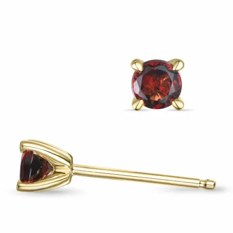 2 x 0,28 ct Granat Solitärohrstecker in 14 Karat Gold mit Granat