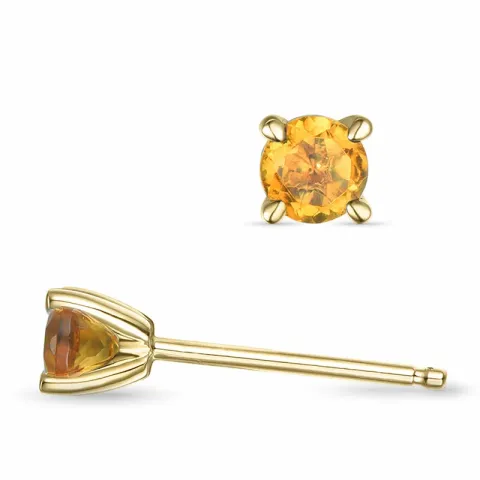 2 x 0,19 ct Citrin Solitärohrstecker in 14 Karat Gold mit Citrin
