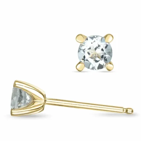 2 x 0,25 ct weißen Quarz Solitärohrstecker in 14 Karat Gold mit Quarz