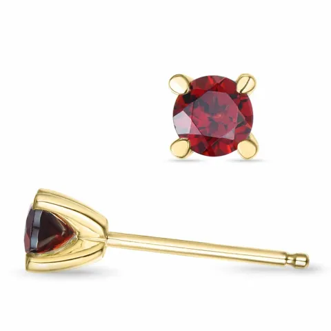 2 x 0,32 ct Granat Solitärohrstecker in 14 Karat Gold mit Granat