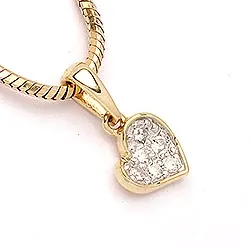 Herz Anhänger in 14 karat gold mit rhodium 0,06 ct