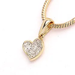 Herz Anhänger in 14 karat gold mit rhodium 0,06 ct