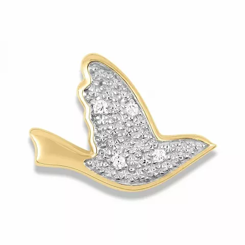 Vögel Diamant Anhänger in 14 karat gold mit rhodium 0,0208 ct