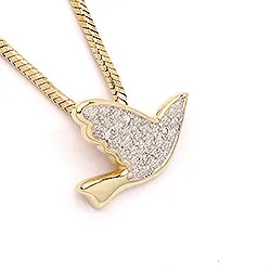 Vögel Diamant Anhänger in 14 karat gold mit rhodium 0,0208 ct