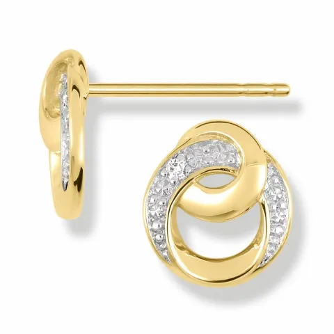 Diamantohrringe in 14 Karat Gold und Weißgold mit Diamanten 