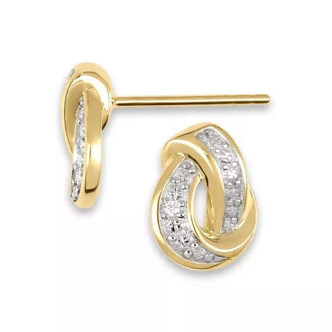 Diamantohrringe in 14 Karat Gold, rhodiniert mit Diamant 