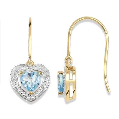Herz Ohrringe in 14 Karat Gold und Weißgold mit