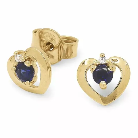 Herz Goldohrstecker in 14 Karat Gold mit 