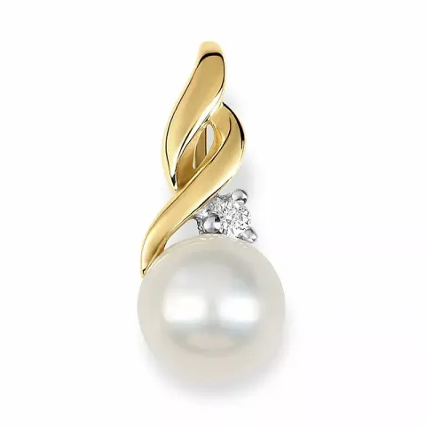 Perle Anhänger in 14 karat gold mit rhodium 0,016 ct