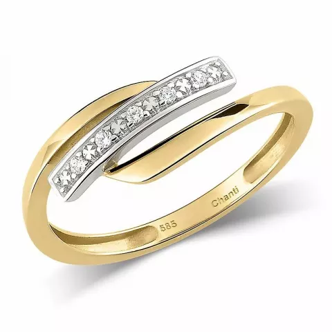 Einfacher Zirkon Ring aus 14 Karat Gold, rhodiniert
