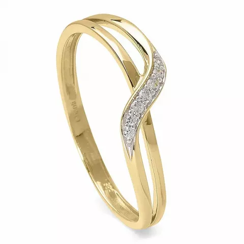 weißem Zirkon Ring aus 14 Karat Gold, rhodiniert