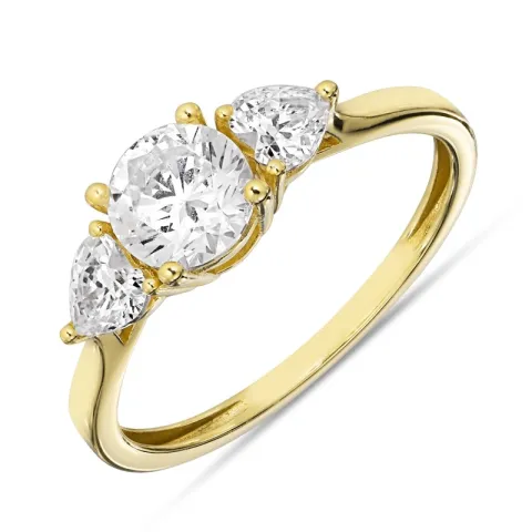 gross Zirkon Ring aus 14 Karat Gold