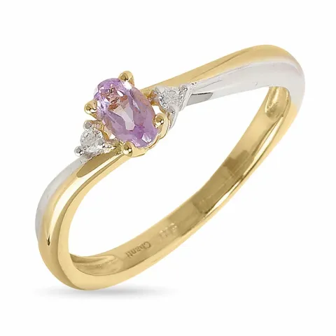 Klein violettem Amethyst Ring aus 14 Karat Gold, rhodiniert