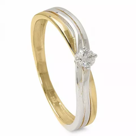 Diamant Ring in 14 Karat Gold mit Rhodium 0,09 ct