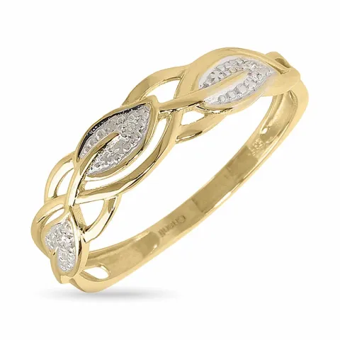 Diamant Gold Ring in 14 Karat Gold mit Rhodium 0,015 ct