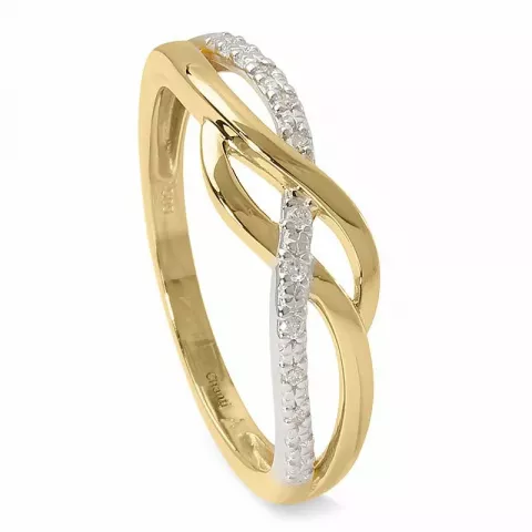 Ring in 14 Karat Gold mit Rhodium 0,036 ct