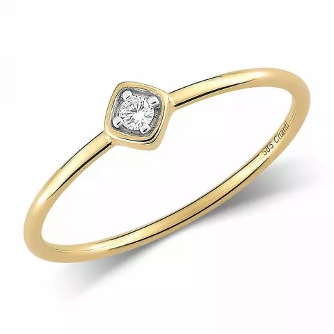 Einfacher eng Zirkon Ring aus 14 Karat Gold, rhodiniert