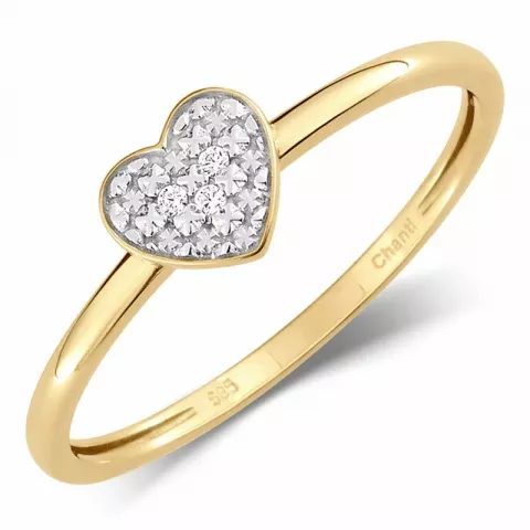 Klein Herz Zirkon Ring aus 14 Karat Gold, rhodiniert