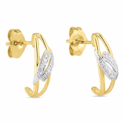 Brillantohrringen in 14 Karat Gold und Weißgold mit Diamanten 