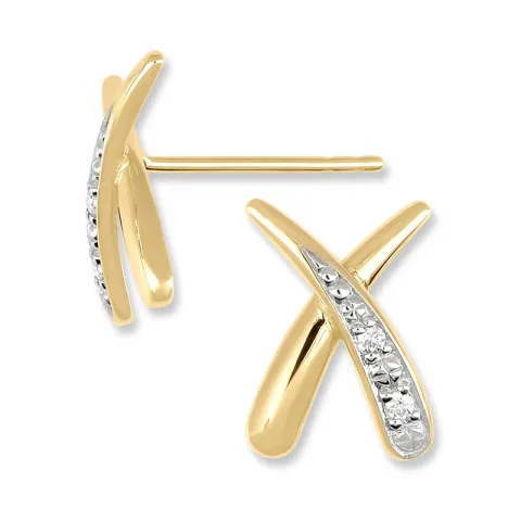 Diamantohrringe in 14 Karat Gold mit Diamanten