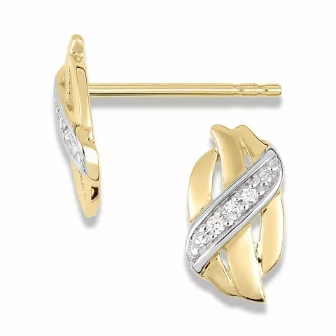 Brillantohrringen in 14 Karat Gold, rhodiniert mit Diamant
