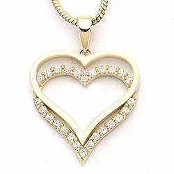 Herz Zirkon Anhänger aus 9 Karat Gold