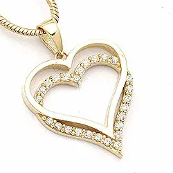 Herz Zirkon Anhänger aus 9 Karat Gold