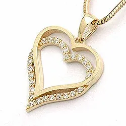 Herz Zirkon Anhänger aus 9 Karat Gold
