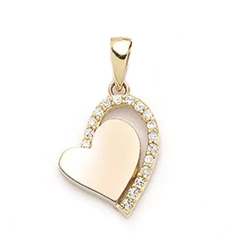 Herz Zirkon Anhänger aus 9 Karat Gold
