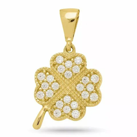 Kleeblatt Zirkon Anhänger aus 9 Karat Gold