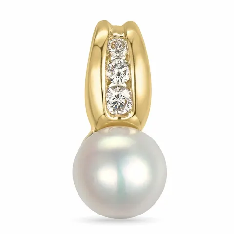 Perle Diamantanhänger in 14 karat Gold 0,078 ct