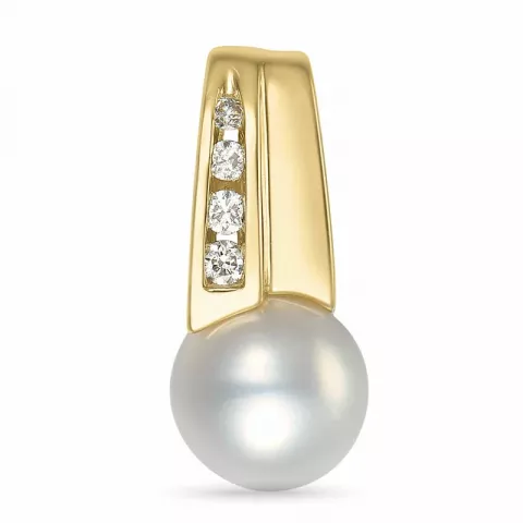 Perle Diamantanhänger in 14 karat Gold 0,059 ct