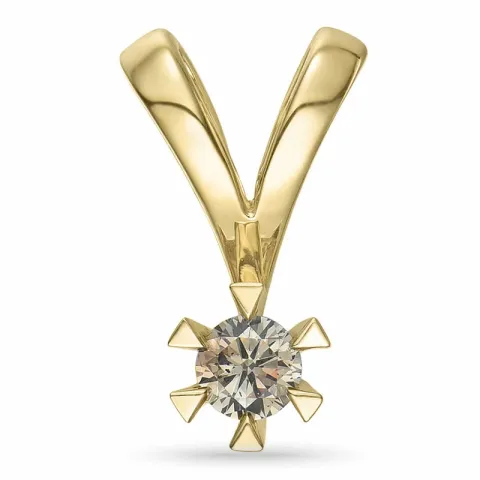 0,15 ct braunem Diamant Solitäranhänger in 14 karat Gold 0,15 ct