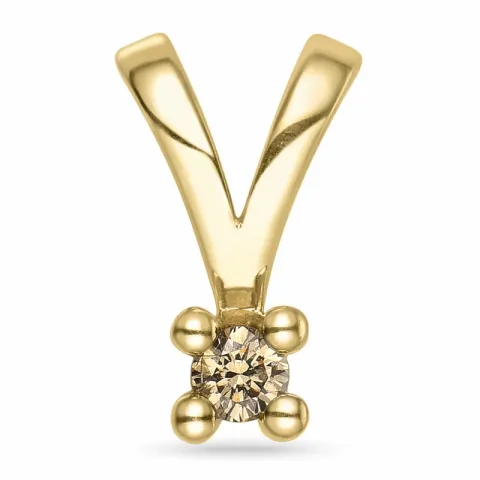 0,05 ct braunem Diamant Solitäranhänger in 14 karat Gold 0,051 ct
