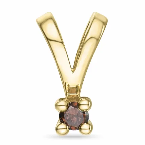 0,05 ct dunkelbraun Diamant Solitäranhänger in 14 karat Gold 0,051 ct