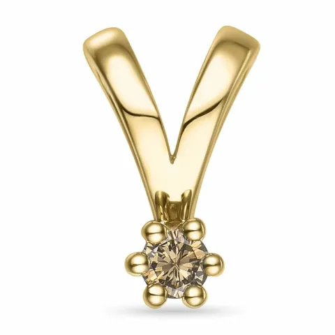 0,05 ct braunem Diamant Solitäranhänger in 14 karat Gold 0,051 ct