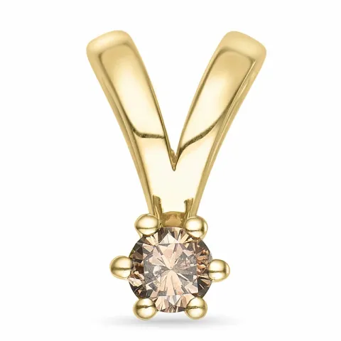 0,10 ct braunem Diamant Solitäranhänger in 14 karat Gold 0,10 ct