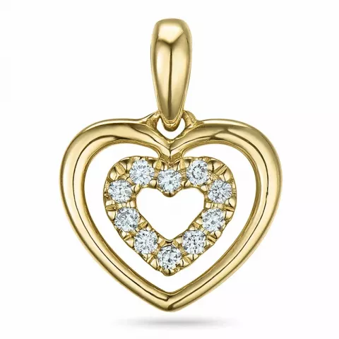 Herz Diamant Anhänger in 14 karat Gold 0,06 ct