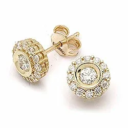 runden Ohrringe in 9 Karat Rotgold mit 