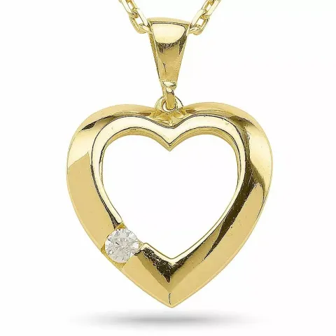 Herz Halskette aus vergoldetem Sterlingsilber und Herzförmiger Anhänger aus 9 Karat Gold