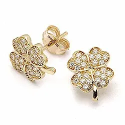 Kleeblatt Ohrringe in 9 Karat Gold mit