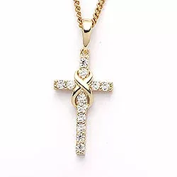 Infinity Kreuz Anhänger aus 9 Karat Gold