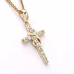 Infinity Kreuz Anhänger aus 9 Karat Gold