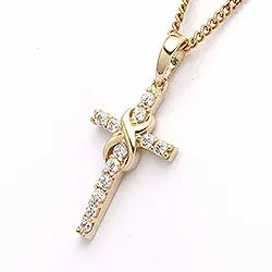 Infinity Kreuz Anhänger aus 9 Karat Gold