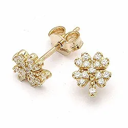 Kleeblatt Ohrringe in 9 Karat Gold mit