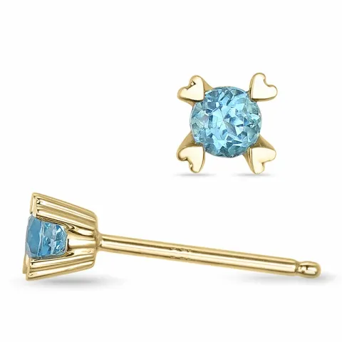 2 x 0,14 ct Topas Solitärohrstecker in 14 Karat Gold mit Topas